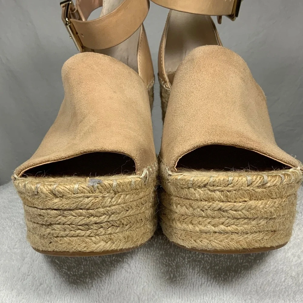 Gianni Bini Tan Suede Espadrille Platform Sandals - 8.5